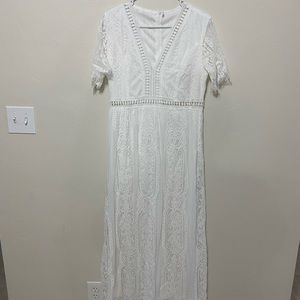 NEW! Boho white maxi dress